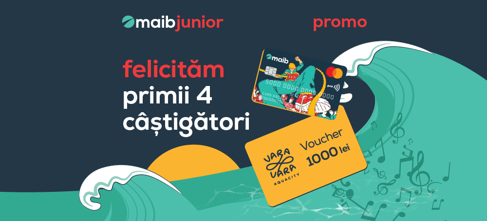 
                                        Maib junior și Mastercard au desemnat primii câștigători ai promoției ”Prinde ritmul verii”