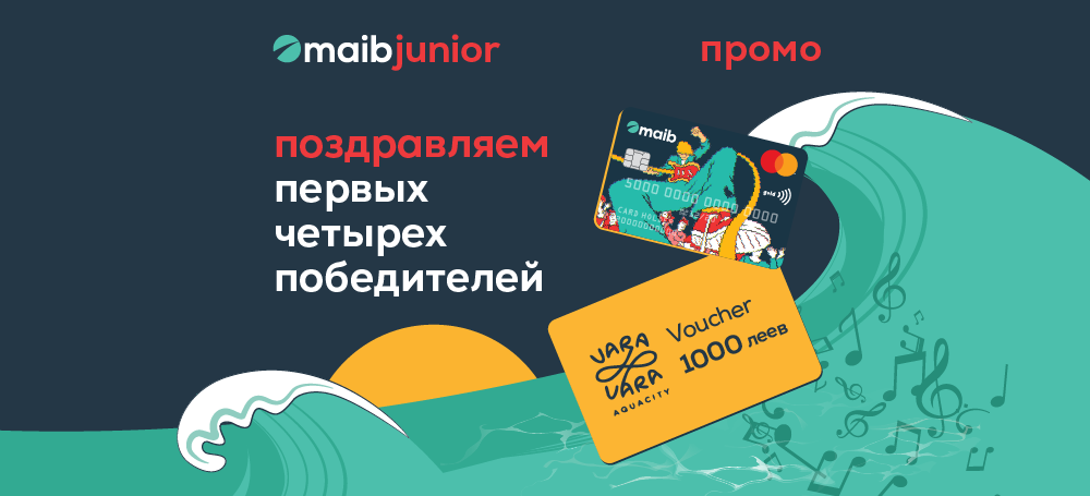 
                                        Maib junior и Mastercard назвали первых победителей в акции “Лови ритм лета”