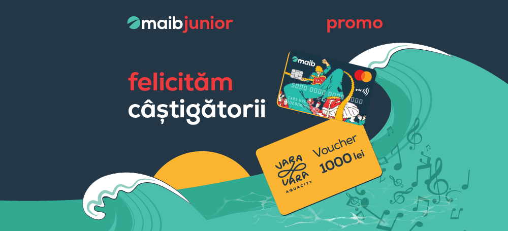
                                        Maib junior și Mastercard au oferit altor 4 câștigători vouchere la Vara Vara Aquacity
